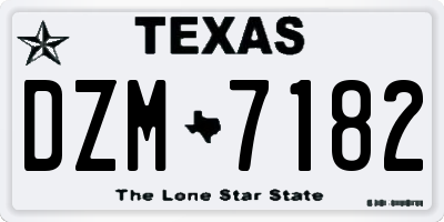 TX license plate DZM7182