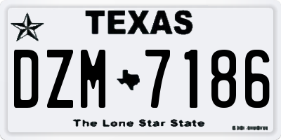 TX license plate DZM7186