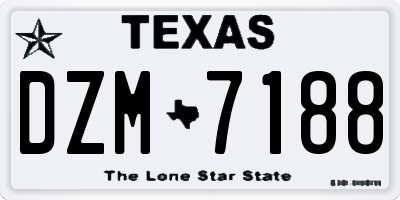 TX license plate DZM7188