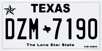 TX license plate DZM7190