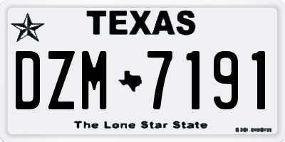 TX license plate DZM7191