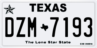 TX license plate DZM7193