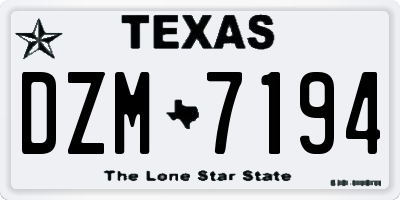 TX license plate DZM7194