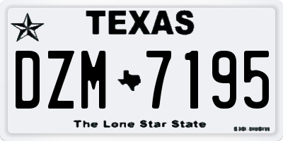 TX license plate DZM7195