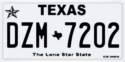 TX license plate DZM7202
