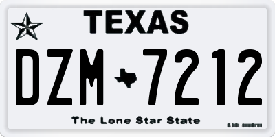TX license plate DZM7212