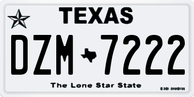 TX license plate DZM7222