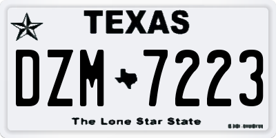 TX license plate DZM7223