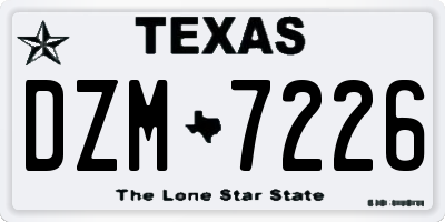 TX license plate DZM7226