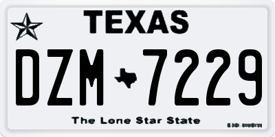 TX license plate DZM7229