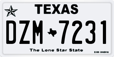 TX license plate DZM7231