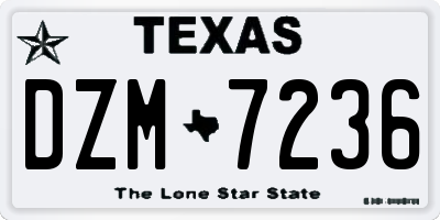 TX license plate DZM7236