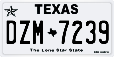 TX license plate DZM7239