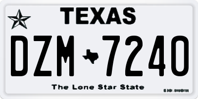 TX license plate DZM7240