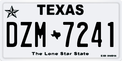 TX license plate DZM7241