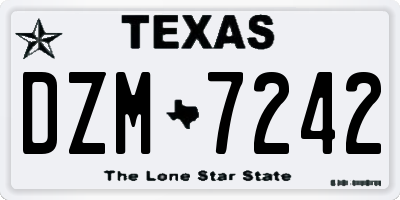 TX license plate DZM7242