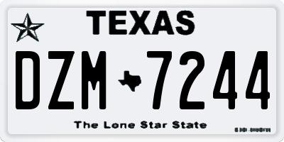 TX license plate DZM7244