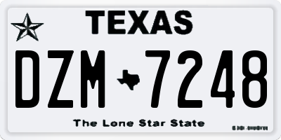 TX license plate DZM7248