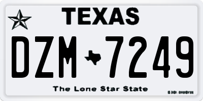 TX license plate DZM7249