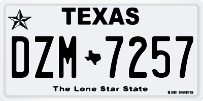 TX license plate DZM7257