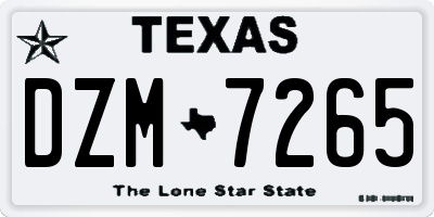 TX license plate DZM7265