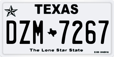 TX license plate DZM7267