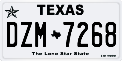 TX license plate DZM7268