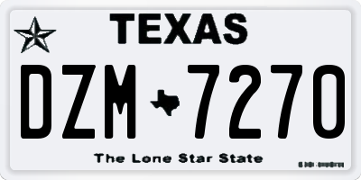TX license plate DZM7270