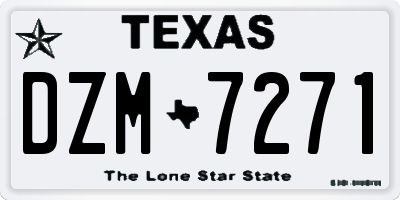 TX license plate DZM7271