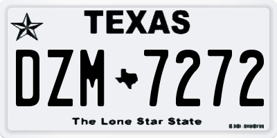 TX license plate DZM7272