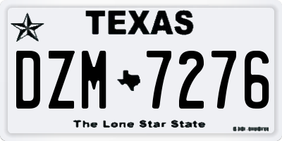 TX license plate DZM7276