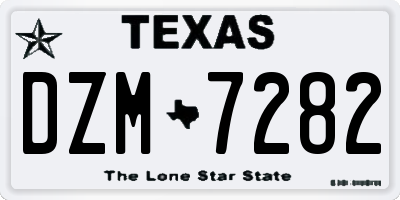 TX license plate DZM7282