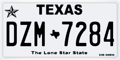 TX license plate DZM7284