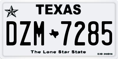 TX license plate DZM7285
