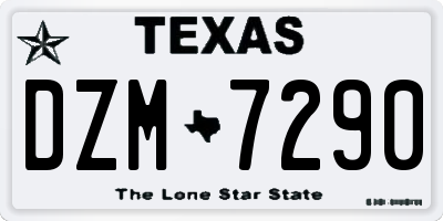 TX license plate DZM7290
