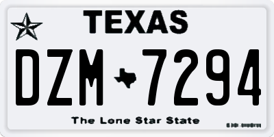 TX license plate DZM7294