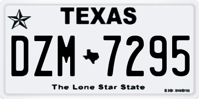 TX license plate DZM7295