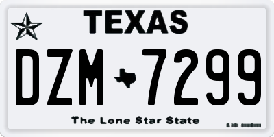 TX license plate DZM7299