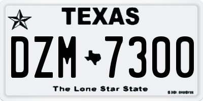 TX license plate DZM7300