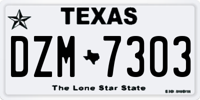 TX license plate DZM7303