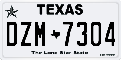 TX license plate DZM7304