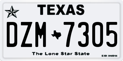 TX license plate DZM7305