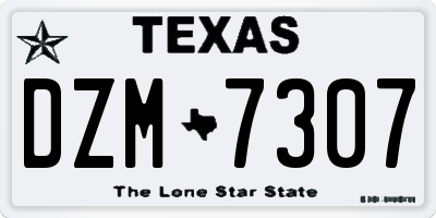 TX license plate DZM7307