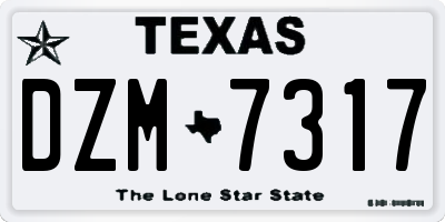 TX license plate DZM7317