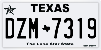 TX license plate DZM7319