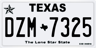 TX license plate DZM7325