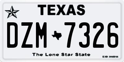 TX license plate DZM7326