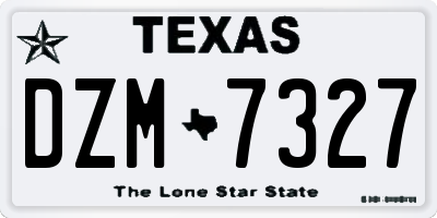 TX license plate DZM7327