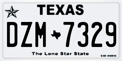 TX license plate DZM7329