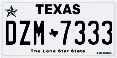 TX license plate DZM7333